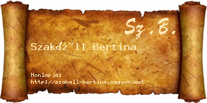 Szakáll Bertina névjegykártya